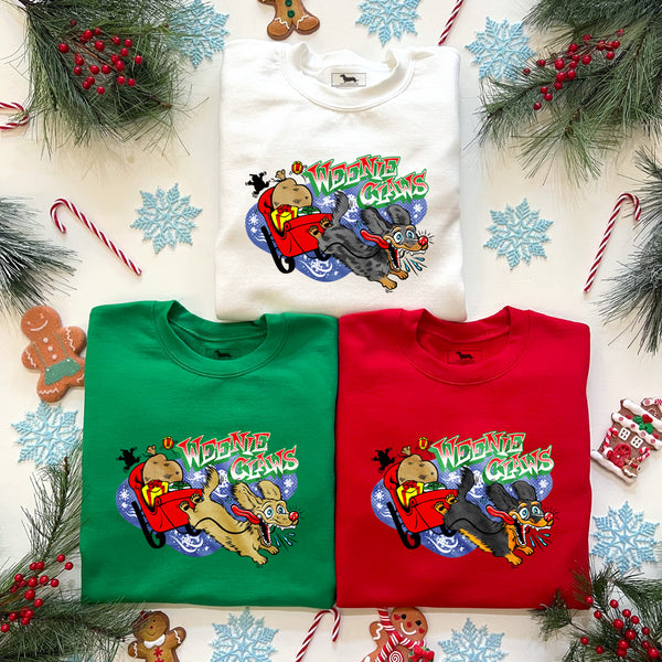 Weenie Claws Sleigh Ride Sweatshirt (Long Haired - Multiple Coats)