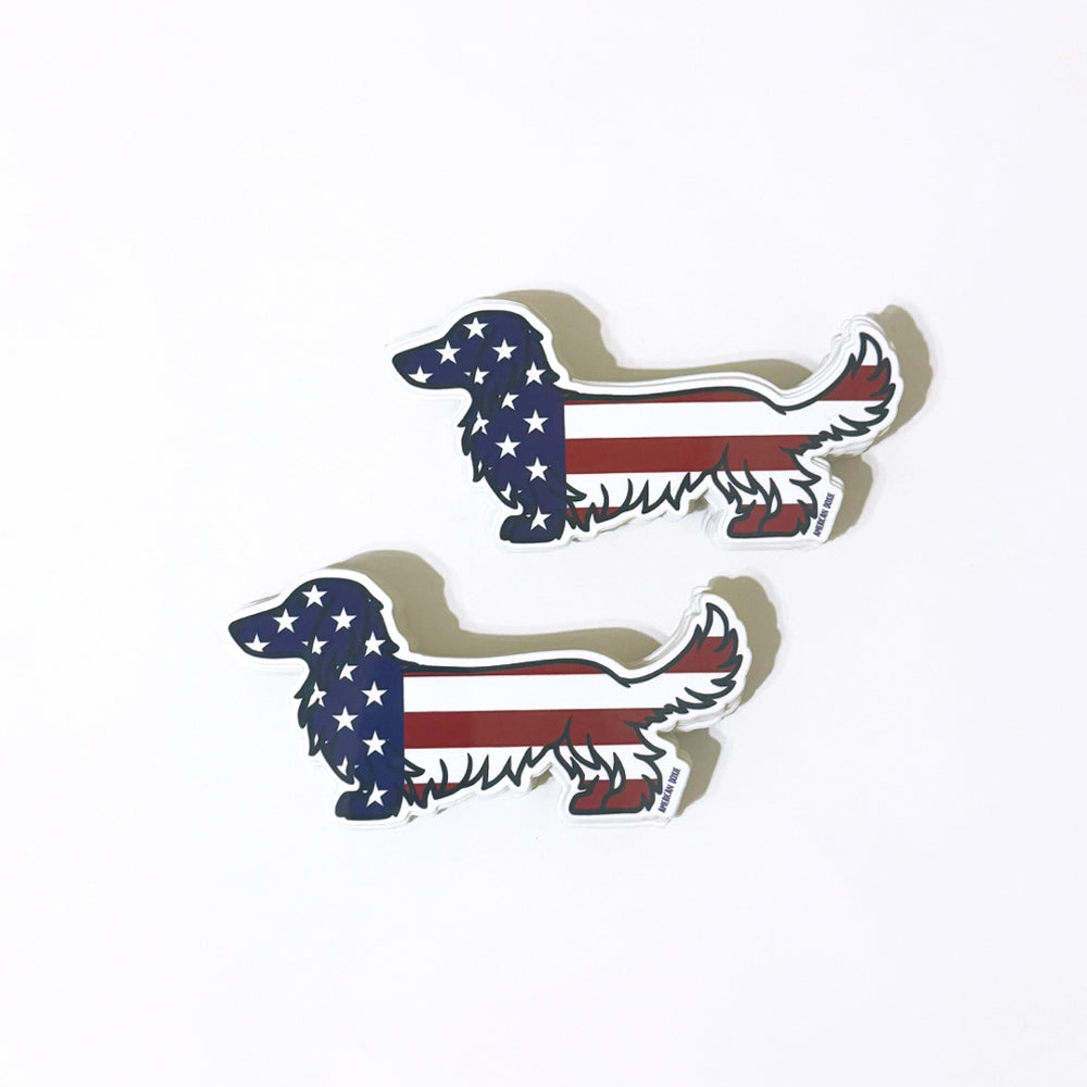 AD Longhair USA Flag Sticker 2-Pack
