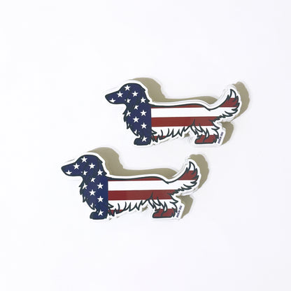 AD Longhair USA Flag Sticker 2-Pack