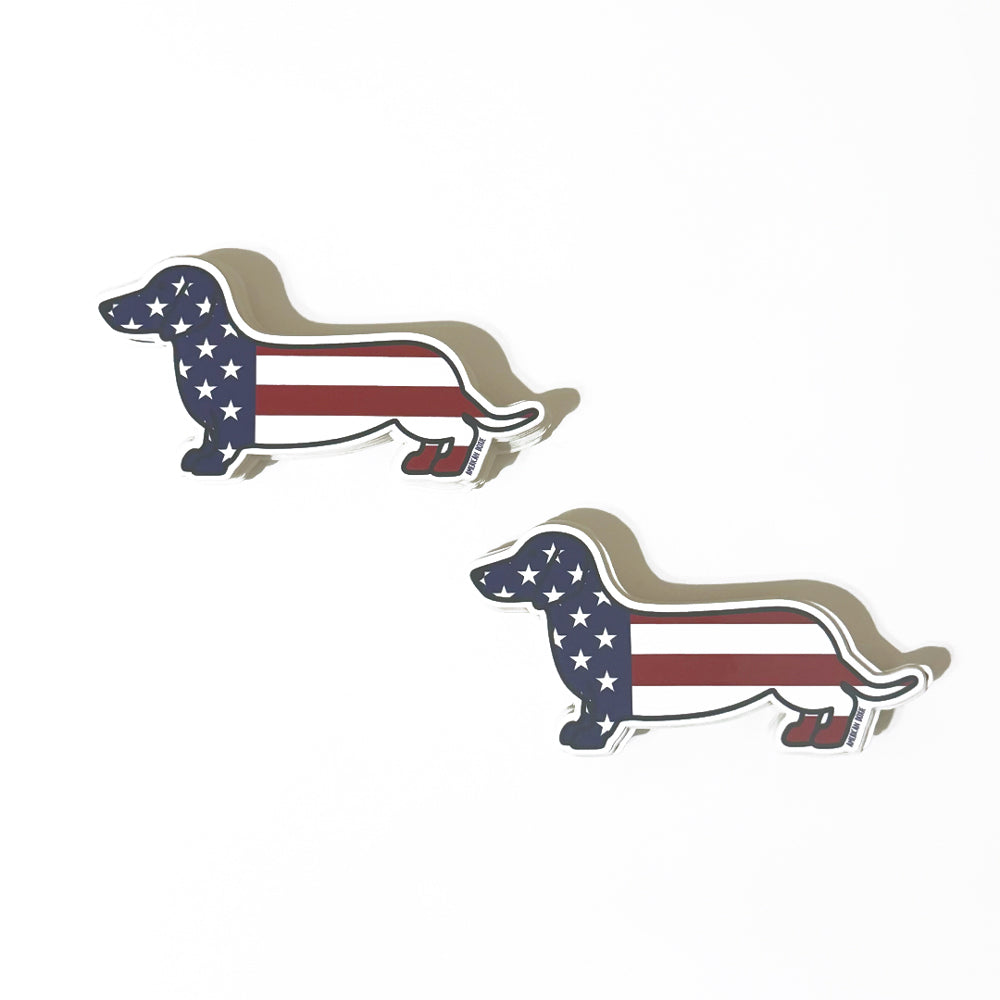 AD Shorthair USA Flag Sticker 2-Pack