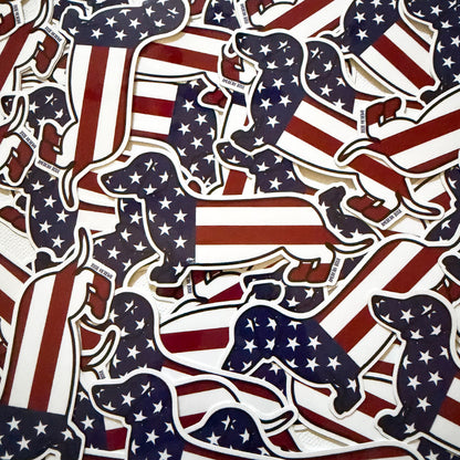AD Shorthair USA Flag Sticker 2-Pack