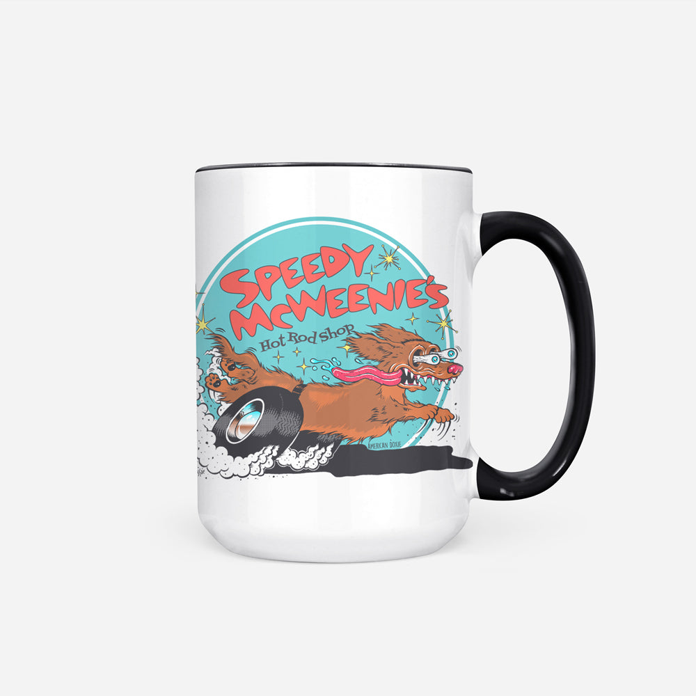 Speedy McWeenie's Hot Rod Shop Jumbo Mug (Short Haired/Long Haired - Various Coats)