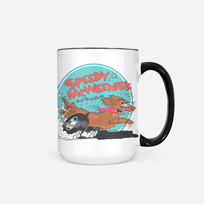 Speedy McWeenie's Hot Rod Shop Jumbo Mug (Short Haired/Long Haired - Various Coats)
