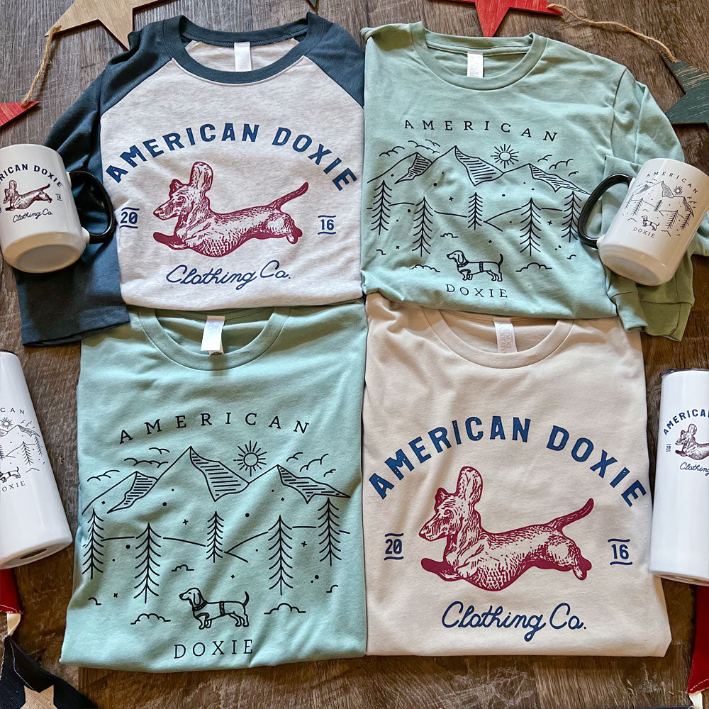 AD Vintage Stamp 3/4 Sleeve Baseball Shirt – American Doxie